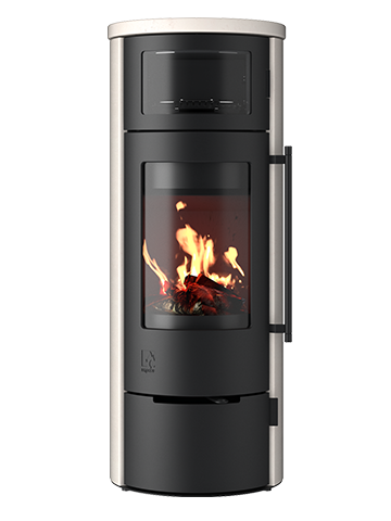 Kaminofen Drooff Aprica 2 Cook PremiumWhite 4,3 kW mit Holzfachtür DIBT-Zulassung