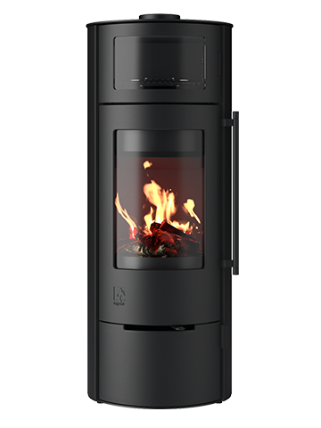 Kaminofen Drooff Aprica 2 Cook Stahl schwarz 8,0 kW mit Holzfachtür DIBT-Zulassung