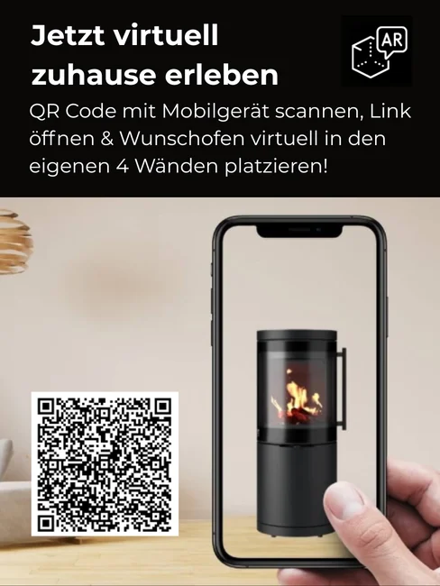 Kaminofen Drooff Brunello 2 S mit Metall-Griff mit Birkenrinde Raumluftunabhängig (RLU)