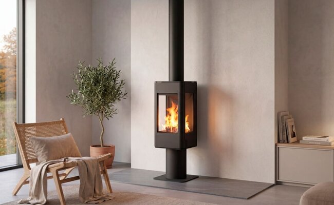 Nordpeis Kaminofen YoU Pedestal dunkel Thermotte