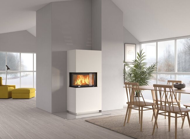 Kaminbausatz Nordpeis Monaco A High links dunkle Thermotte