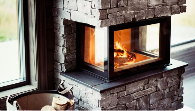 Kaminbausatz Nordpeis Davos Stone U High helle Thermotte