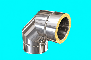 Edelstahlschornstein 1,0mm Premium Winkel 90°