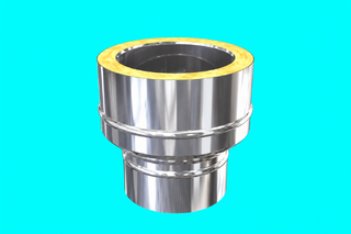 Edelstahlschornstein 1,0mm Premium Übergang EW 0 DW