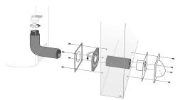 Zuluftset inkl. Wanddurchführung (Durchmesser 65 mm) 807085