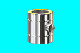 Edelstahlschornstein 0,6 Premium Längenelement L=250mm mit Meßstutzen 64x4