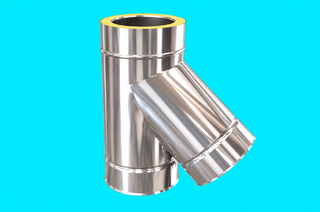 Edelstahlschornstein 0,8mm Premium T-Anschluss 45°