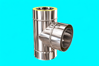 Edelstahlschornstein 1,0mm Premium T-Anschluss 90°