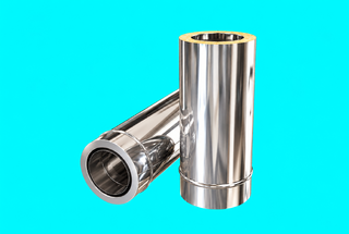Edelstahlschornstein 1,0mm Premium Längenelement 500 mm m. integr. Wandfutter kürzbar