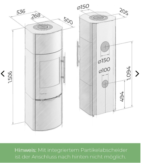 Drooff Kaminofen GARDA 2 Plus PremiumWhite mit fire+ Abbrandsteuerung & DROOFFolith Wärmespeicher (5 Ringe) 
