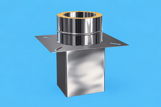 Edelstahlschornstein 0,5 mm Standard, Grundplatte für Kaminerhöhung, eckig