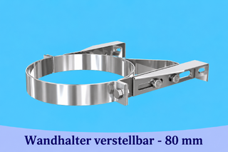 Edelstahlschornstein Wandhalter verstellbar 80 mm