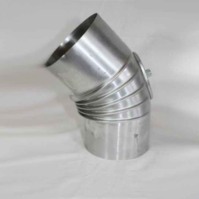 Aluminium-Bogen 45° DN 110 mm, mit Reinigungsöffnung