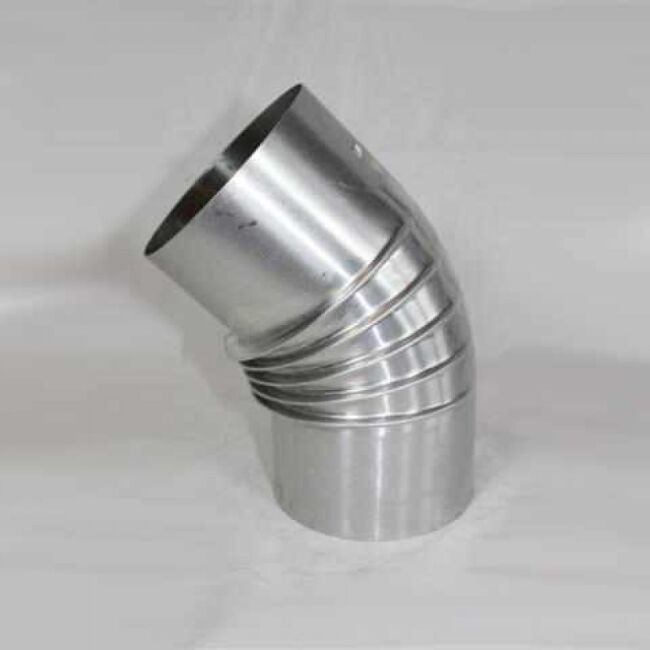 Aluminium-Bogen 45° DN 110 mm, ohne Reinigungsöffnung