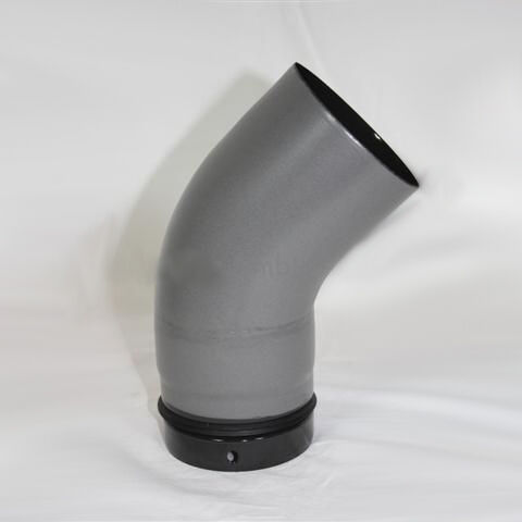 Pellet-Bogen glatt 45° DN 100 mm, gussgrau emailliert ohne Reinigungsöffnung