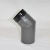 2-teiliger Pellet-Bogen geschweißt 45° DN 80 mm, gussgrau emailliert ohne Reinigungsöffnung
