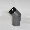 2-teiliger Pellet-Bogen geschweißt 45° DN 100 mm, gussgrau emailliert mit Reinigungsöffnung