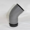 Pellet-Bogen glatt 45° DN 100 mm, gussgrau emailliert ohne Reinigungsöffnung