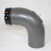 Pellet-Bogen glatt 90° DN 100 mm, gussgrau emailliert mit Reinigungsöffnung