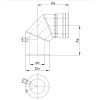 Luft Abgas System konzentrisch 90° Bogen mit Messtutzen DN 60/100