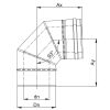 Luft Abgas System konzentrisch 93° Bogen  DN 100/150