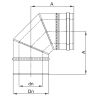 Luft Abgas System konzentrisch 90° Bogen lackiert DN 60/100
