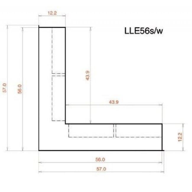 CB Eckluftleiste 560x560 mm weiß gleichschenkelig