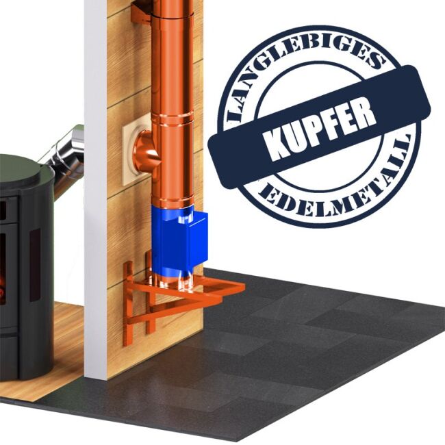 DINAK Kupferschornstein Reinigungselement mit Tür 440 mm DW Ø 130