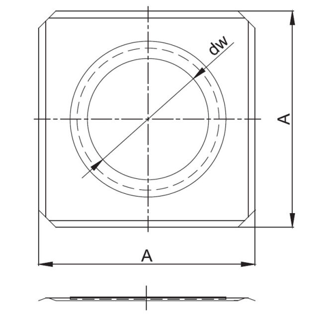 Luft Abgas System konzentrisch Deckenblende lackiert DN 100