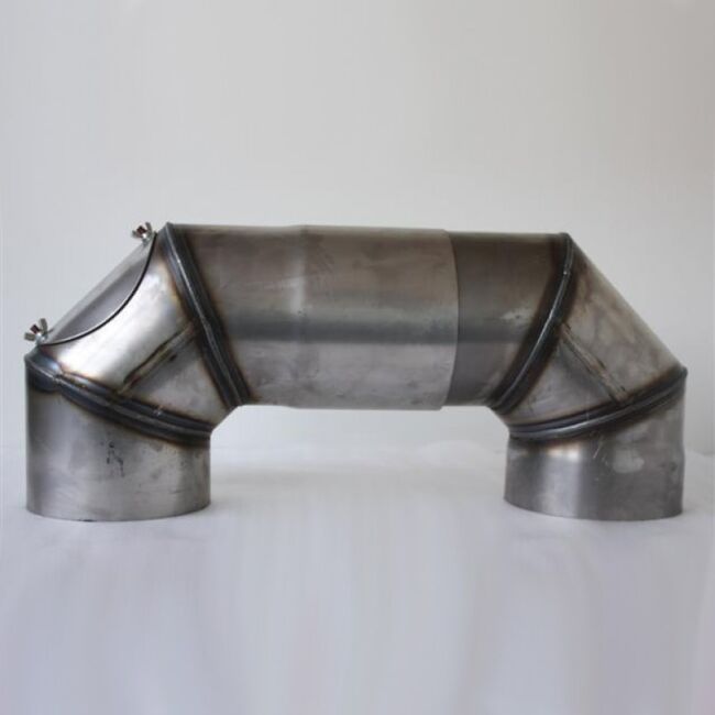 Doppelbogen roh DN 145 für 2 mm-Rauchrohr