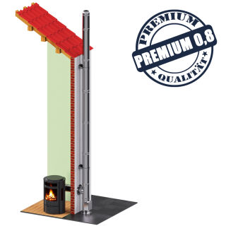 Edelstahlschornstein Bausatz doppelwandig  3,2 m DW 150 - SWPR08