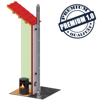 Edelstahlschornstein Bausatz doppelwandig  9,2 m DW 80 - SWPR10 
