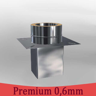 Edelstahlschornstein 0,6mm Premium Grundplatte für Kaminerhöhung, eckig
