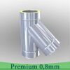 Edelstahlschornstein 0,8mm Premium T-Anschluss 45° DW 200