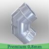 Edelstahlschornstein 0,8mm Premium Winkel 90° mit Revision DW 80