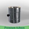 Edelstahlschornstein 0,8mm Premium Längenelement 250 mm mit Messstutzen 1/2