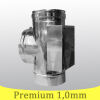 Edelstahlschornstein 1,0mm Premium T-Anschluss 90° inkl. Reinigung gegenüberliegend DW 200