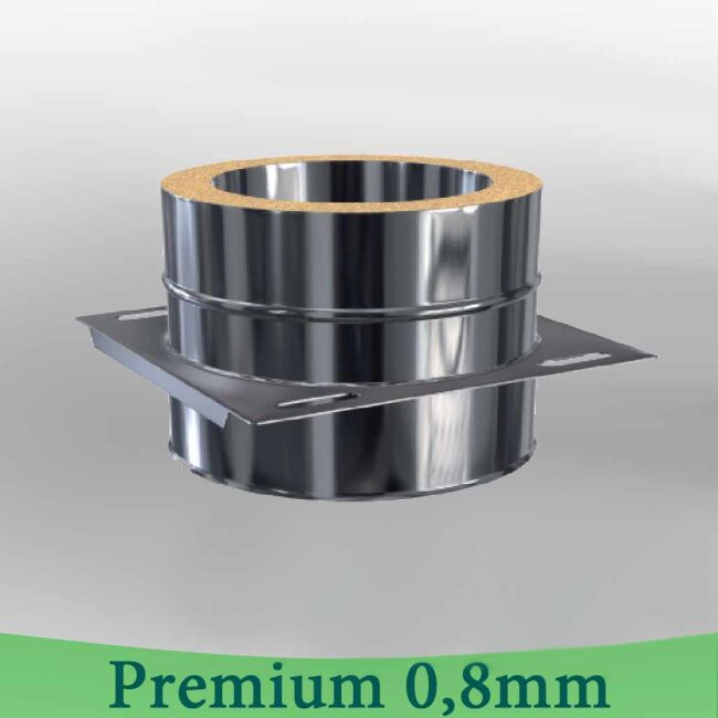 Edelstahlschornstein 0,8mm Premium Grundplatte für Zwischenstütze DW 200