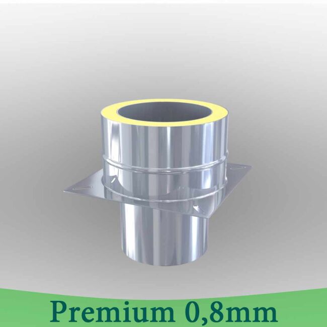 Edelstahlschornstein 0,8mm Premium Grundplatte für Kaminerhöhung 80mm