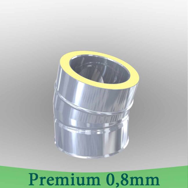 Edelstahlschornstein 0,8mm Premium Winkel 15° DW 250
