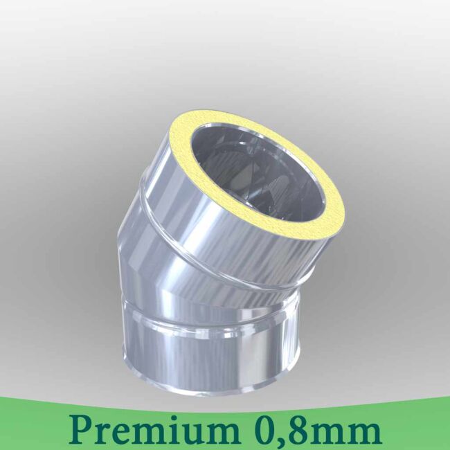 Edelstahlschornstein 0,8mm Premium Winkel 30° DW 80