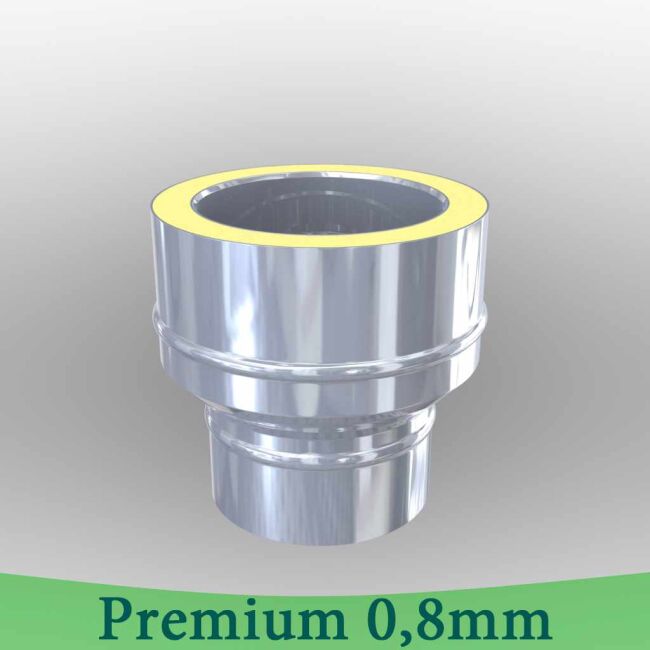 Edelstahlschornstein 0,8mm Premium Übergang EW 0 DW DW 100