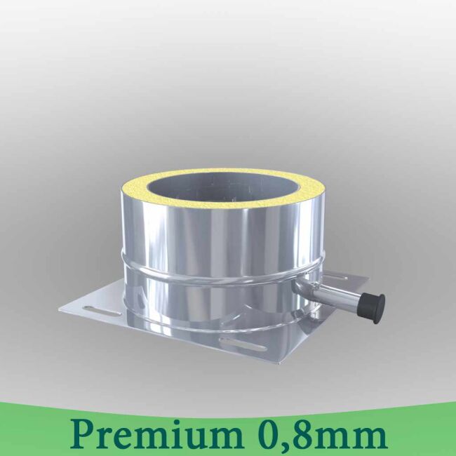 Edelstahlschornstein 0,8mm Premium Grundplatte universal DW 200