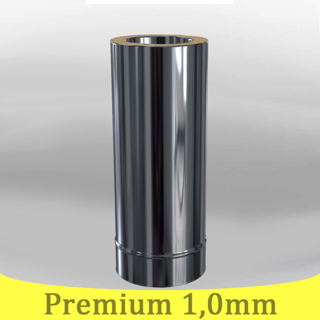 Edelstahlschornstein 1,0mm Premium Längenelement kürzbar 0 500 mm DW 113