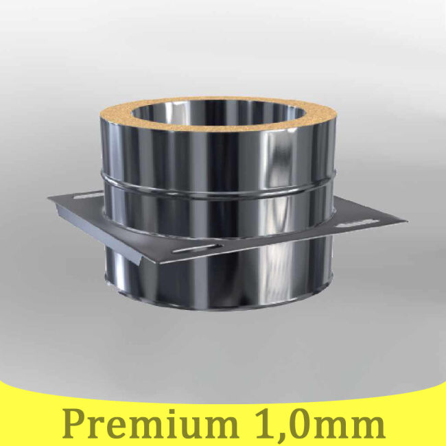 Edelstahlschornstein 1,0mm Premium Grundplatte für Zwischenstütze DW 80