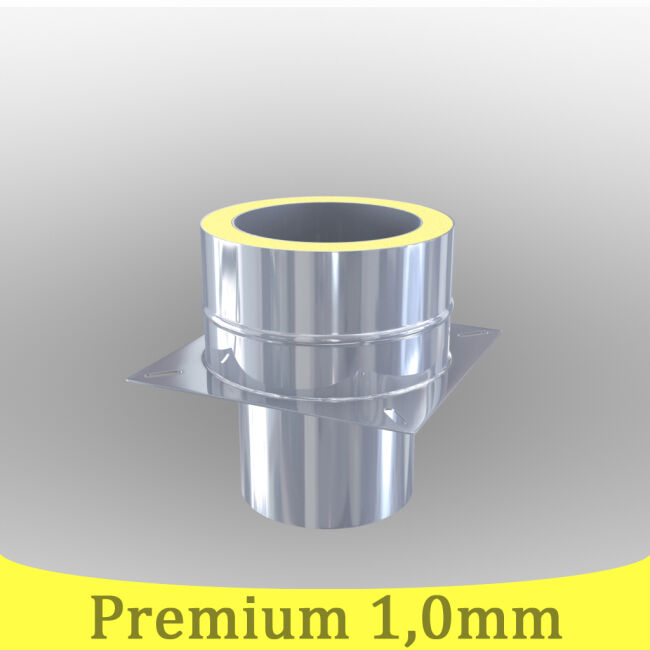 Edelstahlschornstein 1,0mm Premium Grundplatte für Kaminerhöhung 80mm