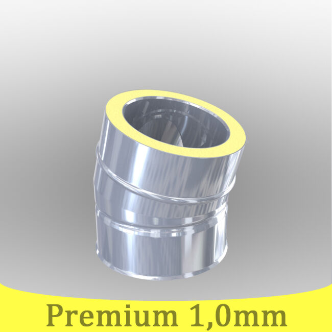Edelstahlschornstein 1,0mm Premium Winkel 15° DW 100