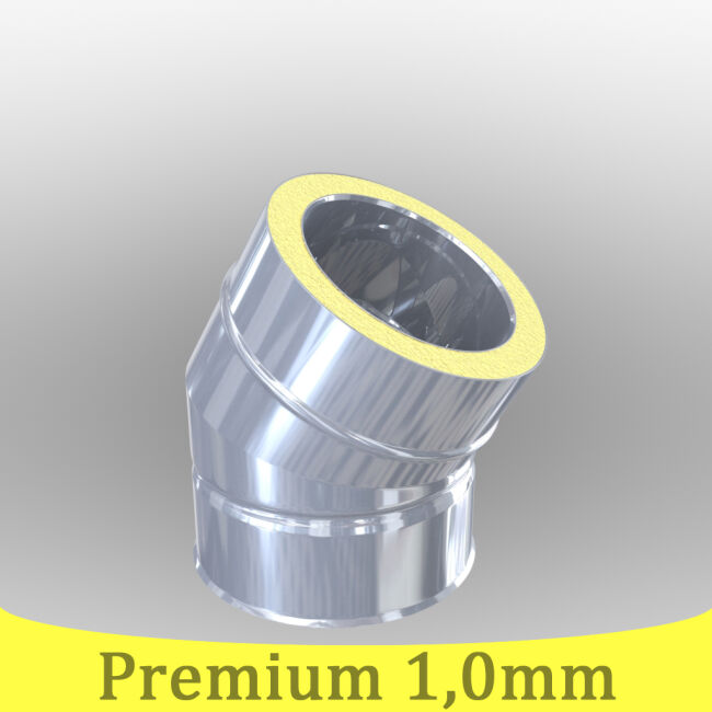 Edelstahlschornstein 1,0mm Premium Winkel 30° DW 80