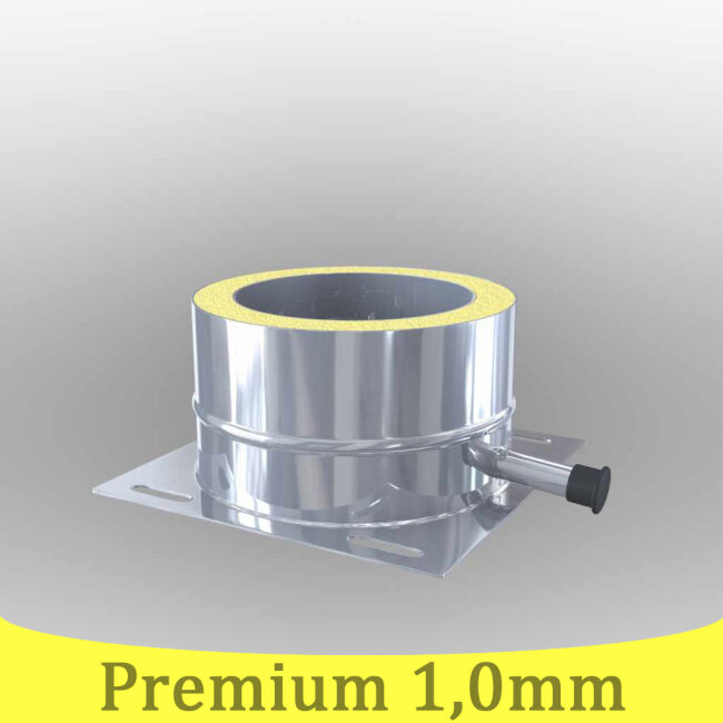 Edelstahlschornstein 1,0mm Premium Grundplatte universal DW 80