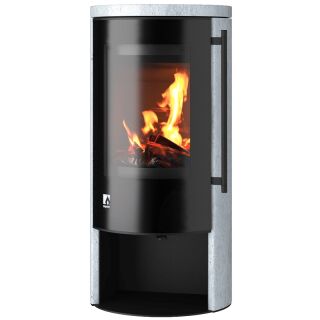 Kaminofen Drooff Aprica 2 Trend Steinverkleidung NatStone mit rahmenloser Glasscheibe 